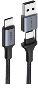 Kitos prekės Orsen  S8 2-IN-1 USB and Type-C 5A 1.5m black 