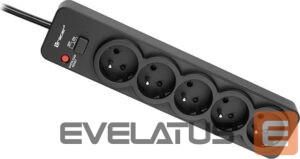 Buitinė elektronika Tracer  46976 PowerGuard 1.8m Black (5 Outlets) 