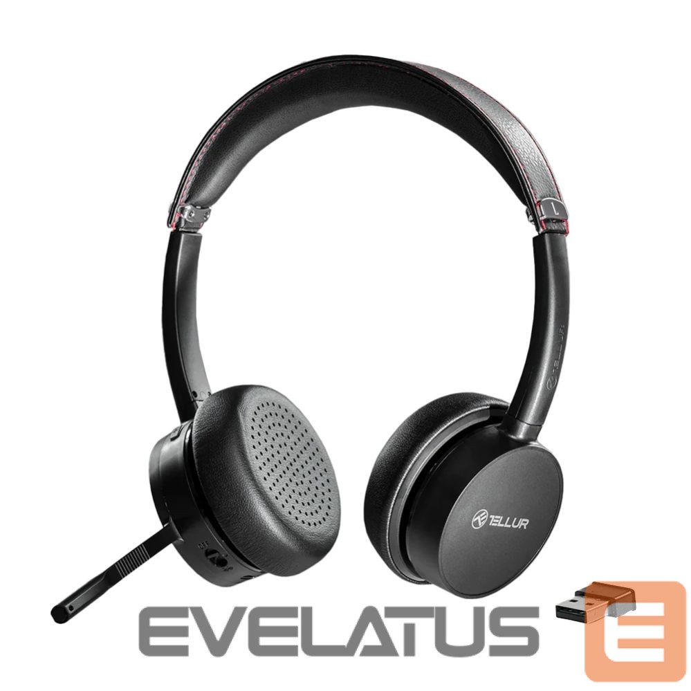 Bezvadu austiņas Tellur Voice Pro Wireless Call Center Headset Black