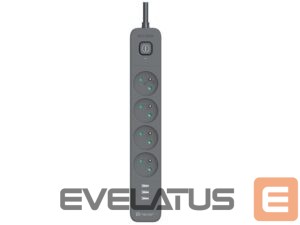 Buitinė elektronika Tracer  47027 Power Line+ 1.5m (4 outlets +3x USB A, 5V 2,4A) 