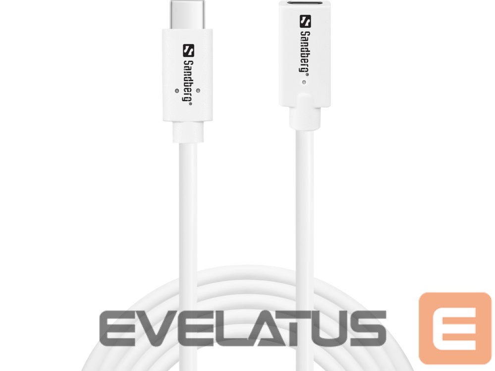 Kaabel Sandberg 136-55 USB-C>C M-F USB 3.1 100W, 2M