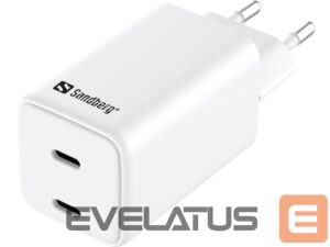 Įkrovikliai ir kabeliai Sandberg  441-56 AC Charger Dual USB-C PD65W EU 