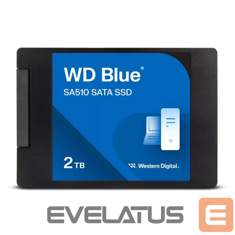 Kõvaketas SSD Western Digital SSD||Blue SA510|2TB|SATA 3.0|Write speed 520 MBytes/sec|Read speed 560 MBytes/sec|2,5"|TBW 500 TB|MTBF 1750000 hours|WDS200T3B0A