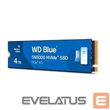 Hard drive SSD Western Digital  SSD||Blue SN5000|4TB|M.2|PCIe Gen4|NVMe|Write speed 5000 MBytes/sec|Read speed 5500 MBytes/sec|2.38mm|TBW 1200 TB|WDS400T4B0E 