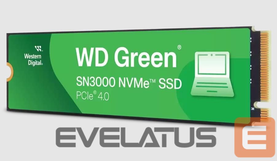 Hard drive SSD Western Digital SSD||Green|500GB|M.2|PCIe Gen4|NVMe|Write speed 4100 MBytes/sec|Read speed 5000 MBytes/sec|2.3mm|TBW 100 TB|WDS500G4G0E