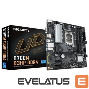Motherboard for Intel processors Gigabyte  Mainboard||Intel B760 Express|LGA1700|Micro-ATX|Memory DDR4|Memory slots 4|2xPCI-Express 3.0 1x|1xPCI-Express 4.0 16x|2xM.2|1x15pin D-sub|1xHDMI|1xDisplayPort|6xUSB 2.0|5xUSB 3.2|1xUSB-C|1xPS/2|1xRJ45|3xAudio port|B760MD3HPDDR4 