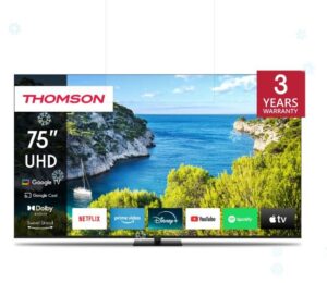 Televizors Thomson  TV Set||75"|4K/Smart|3840x2160|Wireless LAN|Bluetooth|Google TV|Black|75UG5C14 