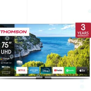 Televiisorid Thomson  TV Set||75"|4K/Smart|3840x2160|Wireless LAN|Bluetooth|Google TV|Black|75UG5C14 