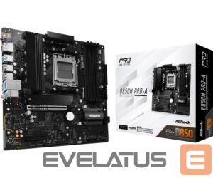 AMD procesoriaus pagrindinė plokštė Asrock  Mainboard||AMD B850|SAM5|Micro-ATX|Memory DDR5|Memory slots 4|1xPCI-Express 4.0 4x	|1xPCI-Express 5.0 16x|1xM.2|1xHDMI|1xDisplayPort|1xAudio-In|1xAudio-Out|1xMicrophone|4xUSB 2.0|3xUSB 3.2|1xUSB-C|1xRJ45|B850MPRO-A 