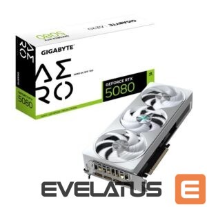 Graphic card / Video cards Gigabyte  Graphics Card||NVIDIA GeForce RTX 5080|16 GB|GDDR7|256 bit|PCIE 5.0 16x|GPU 2617 MHz|Dual Slot Fansink|1xHDMI|3xDisplayPort|GV-N5080AEROOC-16GD1.0 