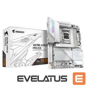 Motherboard for AMD processors Gigabyte  Mainboard||AMD X870E|SAM5|ATX|Memory DDR5|Memory slots 4|1xPCI-Express 3.0 4x|1xPCI-Express 4.0 4x	|1xPCI-Express 5.0 16x|4xM.2|1xHDMI|2xUSB 2.0|7xUSB 3.2|2xUSB-C|1xOptical S/PDIF|1xRJ45|2xAudio port|X870EAORUSPROICE1.1 