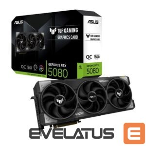 Graphic card / Video cards Asus  Graphics Card||NVIDIA GeForce RTX 5080|16 GB|GDDR7|256 bit|PCIE 5.0 16x|Triple slot Fansink|2xHDMI|3xDisplayPort|TUF-RTX5080-O16G-GAMING 
