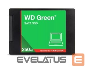 Hard drive SSD Western Digital  SSD||Green|250GB|3D NAND|Read speed 545 MBytes/sec|2,5"|MTBF 2000000 hours|WDS250G5G0A 