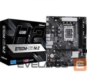 Intel procesoriaus pagrindinė plokštė Asrock  Mainboard||Intel B760 Express|LGA1700|Micro-ATX|Memory DDR5|Memory slots 2|2xPCI-Express 3.0 1x|1xPCI-Express 4.0 16x|3xM.2|2xHDMI|2xUSB 2.0|4xUSB 3.2|1xRJ45|3xAudio port|B760M-H2/M.2 