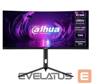 Monitor DAHUA  LCD Monitor||DHI-LM30-E330CA|30"|Gaming/Curved/21 : 9|Panel VA|2560x1080|21:9|200Hz|1 ms|Swivel|Tilt|Colour Black|LM30-E330CA 