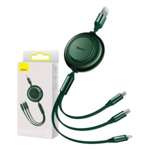Cable Baseus  Baseus Bright Mirror 2, USB 3-in-1 cable for micro USB / USB-C / Lightning 3.5A 1.1m (Green) 