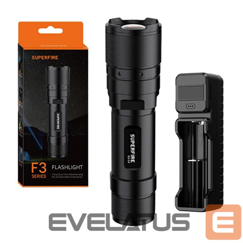 LED taskulamp Supcase Flashlight Superfire F3-L2, 570lm