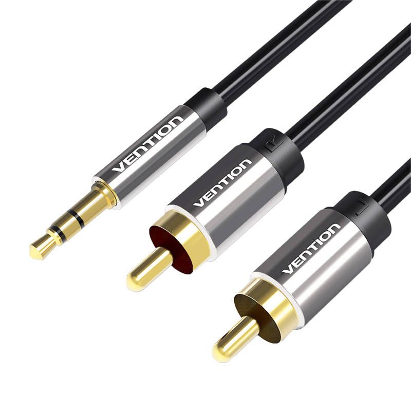 Converter Vention Cable Audio 2xRCA to 3.5mm Vention BCFBD 0.5m (black)