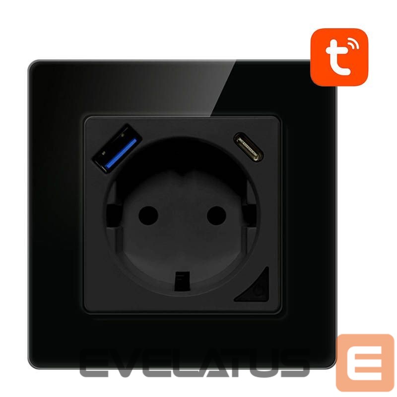 Smart device Avatto Smart WiFi Wall Socket Avatto N-WOT10-USB-B TUYA USB USB-C (black)