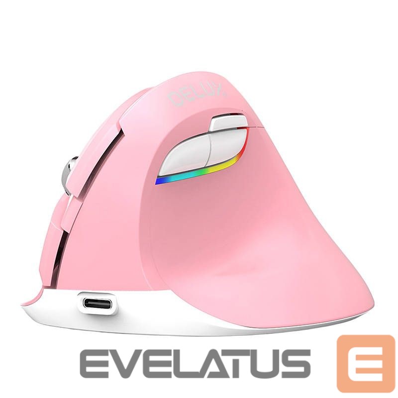 Computer mouse Delux Wireless Vertical Mouse Delux M618Mini DB BT+2.4G 2400DPI (pink)