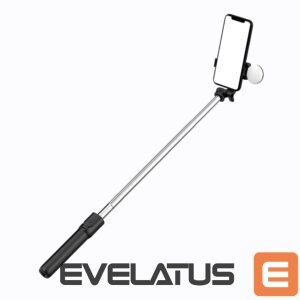 Camera accessory Hurtel  Selfie stick WR1YXS telescopic tripod 0.71m with round lamp - black 