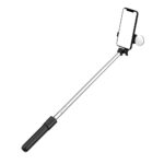 Fotoaparato priedas Hurtel  Selfie stick WH1YXS telescopic tripod 1m with round lamp and phone holder - black 