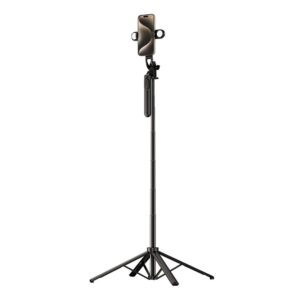 Fotoaparato priedas Hurtel  Selfie stick WH181D-Y1S 1.75m aluminum alloy telescopic tripod with dual lamp and phone holder - black 