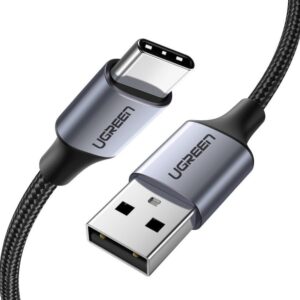 Kaabel Ugreen  60126 USB-A / USB-C QC 3.0 3A 1m Cable Black Grey