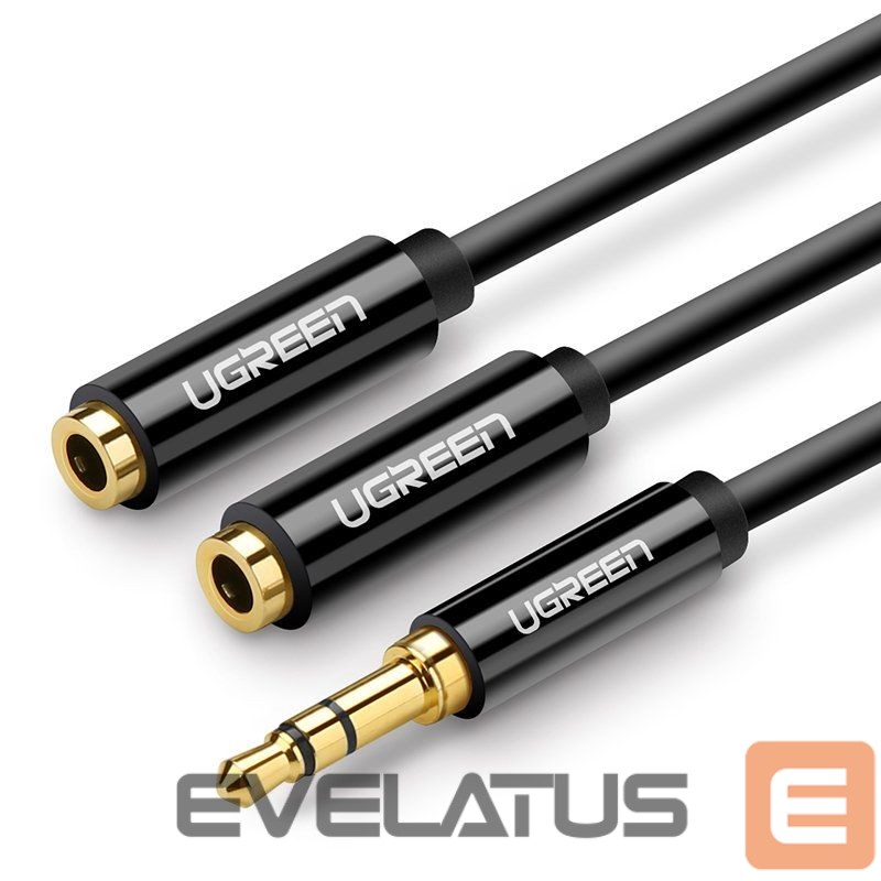 Kaabel Ugreen cable 3.5 mm headphone splitter mini jack AUX 25cm black (20816) Black