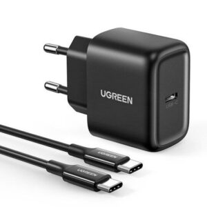 Adapteris Ugreen  USB Type C charger 25W Power Delivery + USB Type C cable 2m (50581) Black