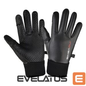 Bicycle accessory Hurtel  Men's insulated, anti-slip telephone gloves - black 