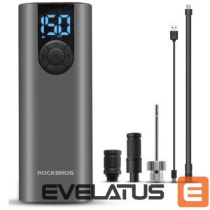 Jalgratta tarvik Rockbros  Rockbros 42720001001 Electric Bike Pump with LED Display + USB-C - USB-A Cable - Black 