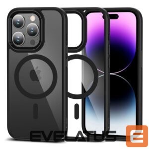 Back panel cover Tech-Protect - Tech-Protect MagMat MagSafe iPhone 15 Pro Case - Clear Black 