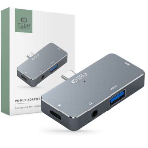Other Computer Accessory Tech-Protect  HUB Tech-Protect V6 4in1 USB-C - USB-A 3.0 / USB-C PD100W / HDMI / mini jack 3.5mm - gray 