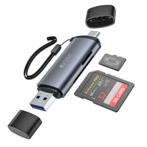 Flash drive Tech-Protect  Tech-Protect UltraBoost SD/micro SD card reader with USB-C/USB-A connectors - gray 