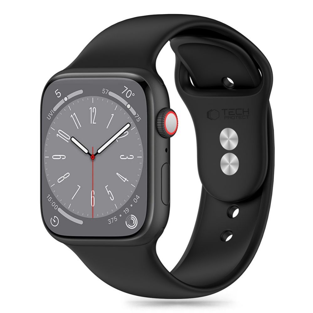 Rihm Tech-Protect Tech-Protect Silicone Strap for Apple Watch 4 / 5 / 6 / 7 / 8 / 9 / SE (38 / 40 / 41 mm) - Black