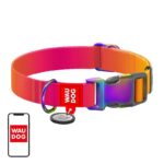 Mājlopiem Waudog  Nylon collar with QR code for Waudog gradient dog, orange , size XL 