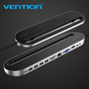 Other Computer Accessory Vention  Vention docking station 12in1: USB-C to HDMI/USB2.0 x 2/USB3.0 x 2/VGA/USB-C/RJ45/SD/TF 