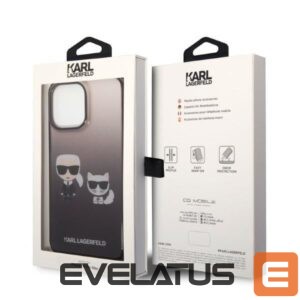 Aizmugurējais vāciņš Karl Lagerfeld  Karl Lagerfeld KLHCP14LTGKCK iPhone 14 Pro 6.1 "hardcase black / black Gradient Ikonik Karl & Choupette 