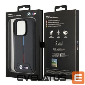 Nugarėlės dėklai BMW  BMW Quilted Tricolor iPhone 15 Pro Case - Black 