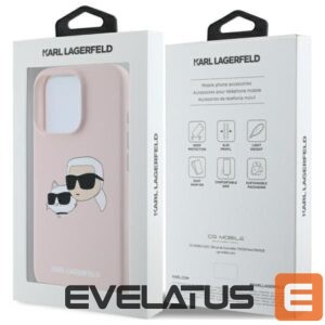 Aizmugurējais vāciņš Karl Lagerfeld  Karl Lagerfeld Silicone Nauble Heads Print MagSafe Case for iPhone 16 Pro - Pink 