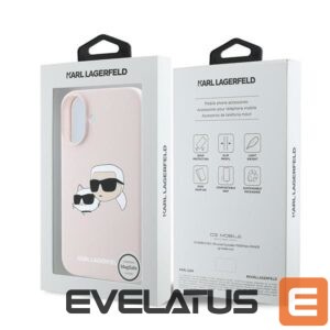 Aizmugurējais vāciņš Karl Lagerfeld  Karl Lagerfeld Silicone Case Heads Print MagSafe for iPhone 16 Plus - Pink 