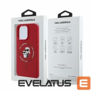 Aizmugurējais vāciņš Karl Lagerfeld  Karl Lagerfeld Silicone Karl&Choupette Heads MagSafe Case for iPhone 16 Pro Max - Pink 