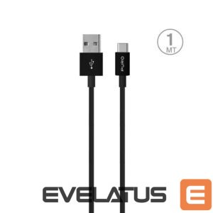 Kabelis Puro Elektrik  Puro White USB-A USB-C Cable 1m - Black 