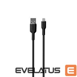 Kabelis Puro Elektrik  Puro Soft USB-A - Lightning Cable 1.5m Silicone - Black 