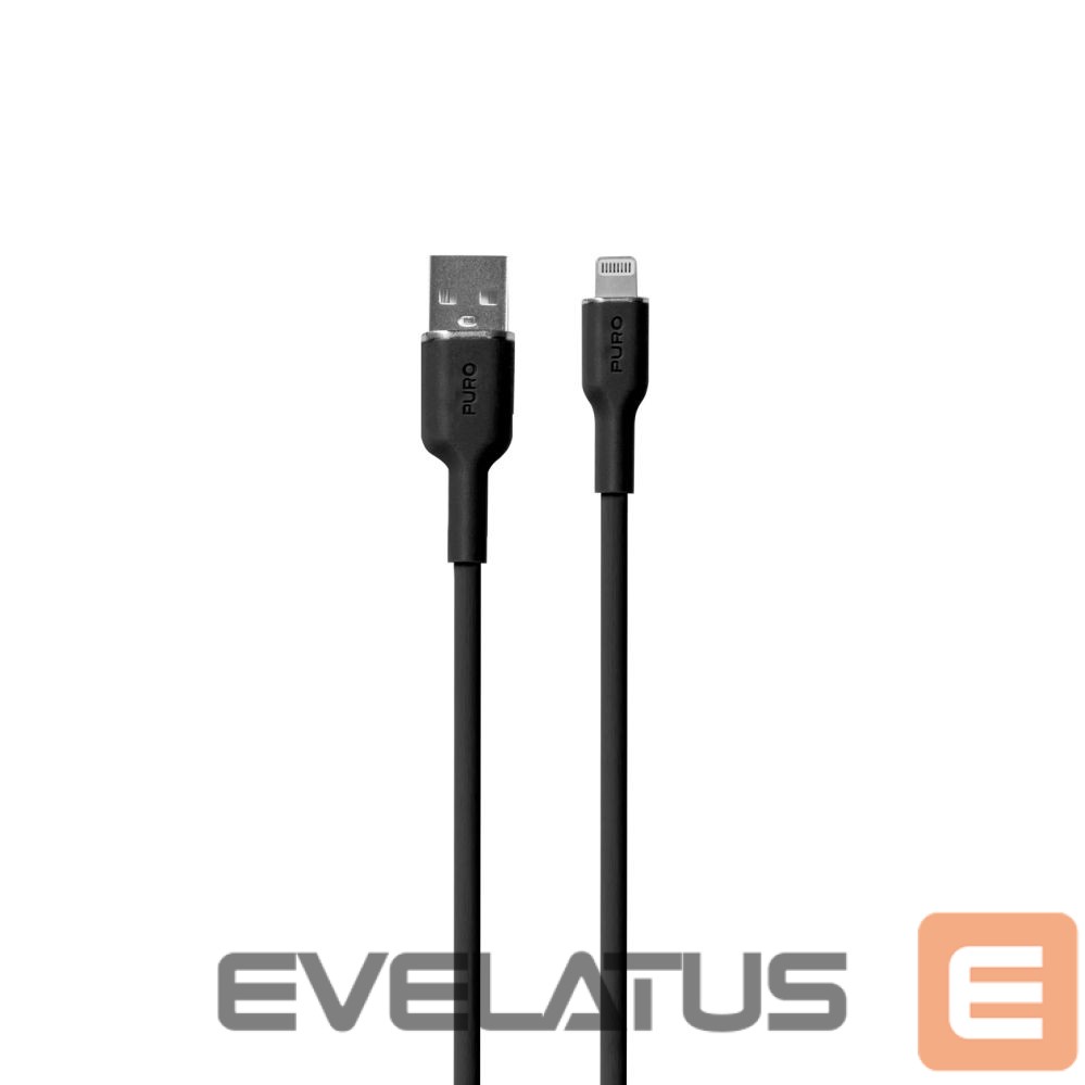 Kabelis Puro Elektrik Puro Soft USB-A - Lightning Cable 1.5m Silicone - Black