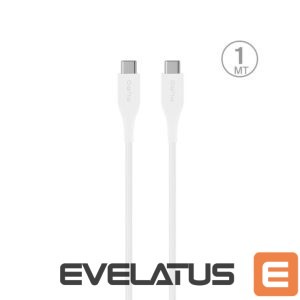 Kabelis Puro Elektrik  Puro Plain USB-C - USB-C 2A 1m Cable - White 