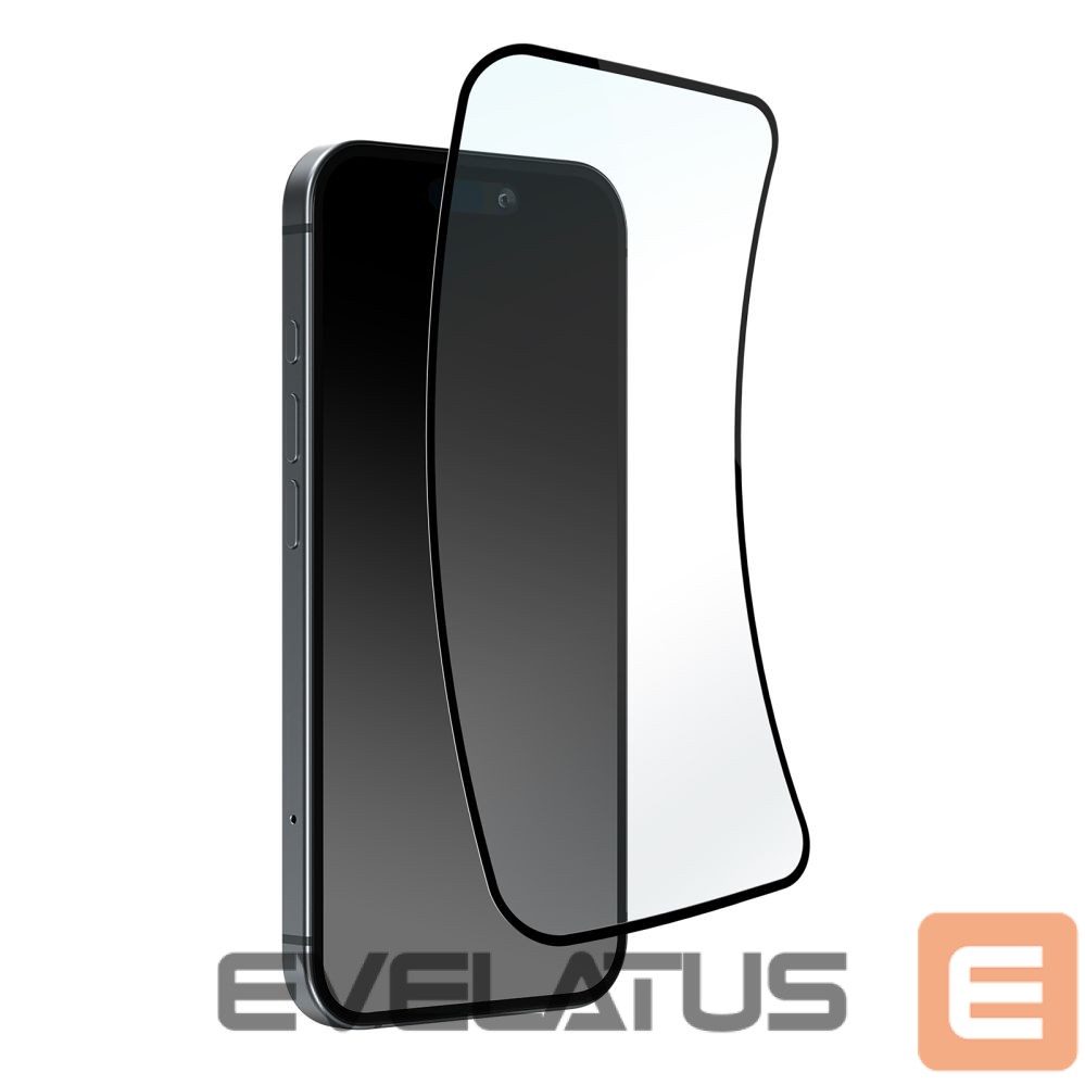 Aizsargstikls Puro Puro Flexible Glass D3O Hybrid Glass with Black Frame for iPhone 16 Pro