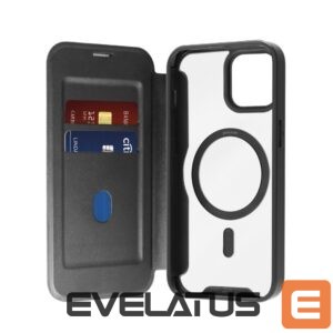 Aizmugurējais vāciņš Puro  Puro Book Mag MagSafe Leather Case with Flap and Card Slot for iPhone 16 - Black 