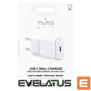 Adaptrid Puro Elektrik  Puro White 20W Power Delivery USB-C Wall Charger - White 